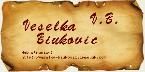 Veselka Biuković vizit kartica